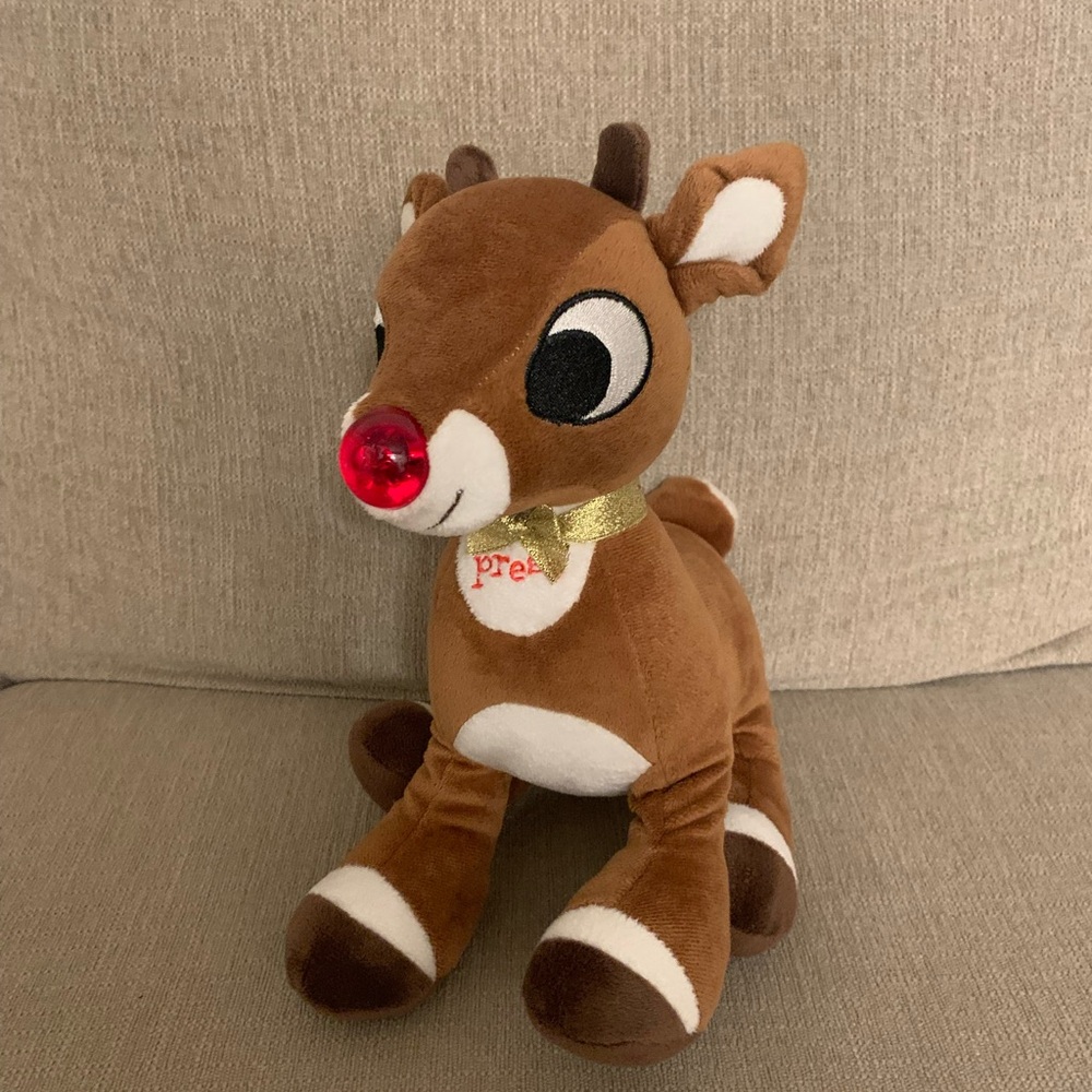 Rudolph the Red-Nosed Reindeer Plush Toy Has Button For Music